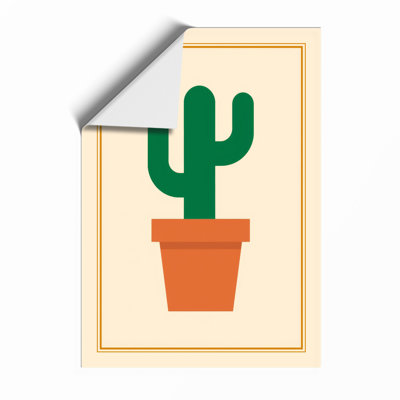 Potted Cactus Botanical - Framed Print