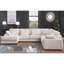 Canapé modulaire en velours côtelé de 155,5 pouces de largeur avec méridienne beige et 8 coussins décoratifs, parfait pour la vie moderne