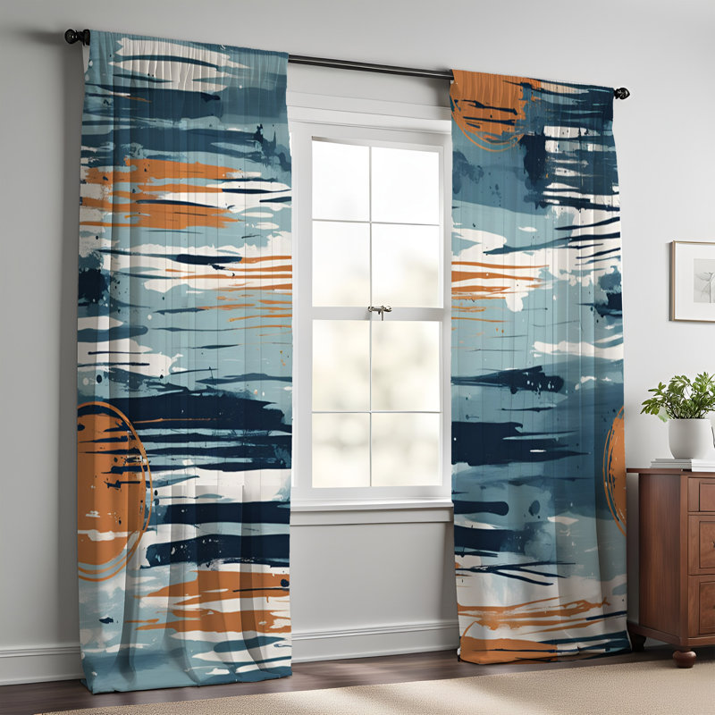 Paire de rideaux semi-transparents en polyester Emmalie, L 40 po x L 52 po
