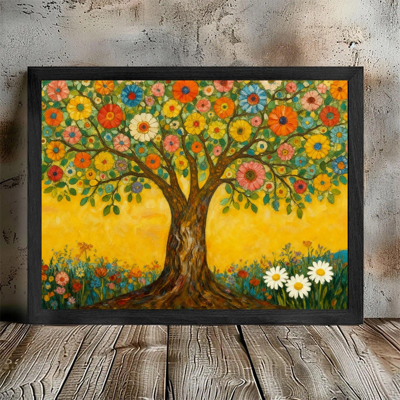 «Black», art floral inspiré de Gustav Klimt, impression bohémienne, H 9 po x l 11 po