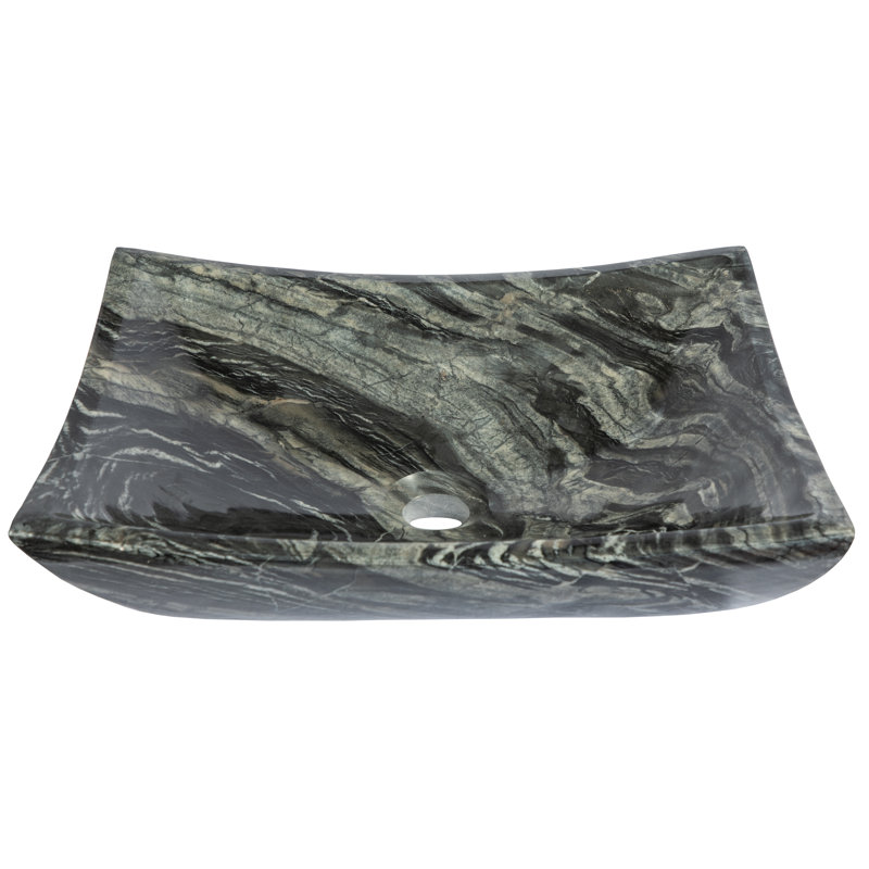 Eden Bath 14.75'' Black Stone Rectangular Bathroom Sink