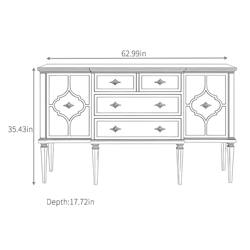 Premium Gray Sideboard