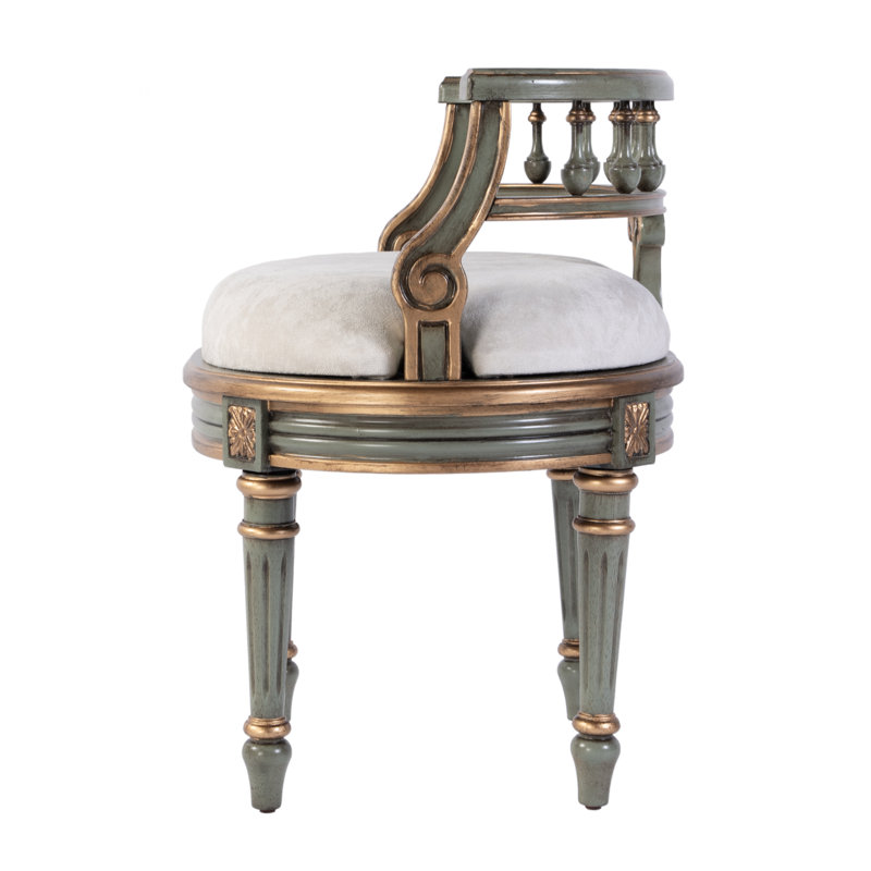 Jules Upholstered Vanity Stool, Pastel Green