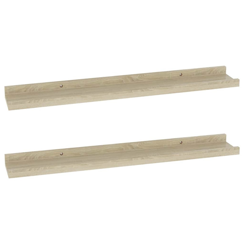 Wall Shelf Floating Shelf Wall Mounted Display Shelf for Photo Frame, 1.2" H x 23.6" W x 3.5" D, Sonoma Oak
