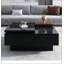 Table basse rectangulaire avec plateau et tablette en bois manufacturé