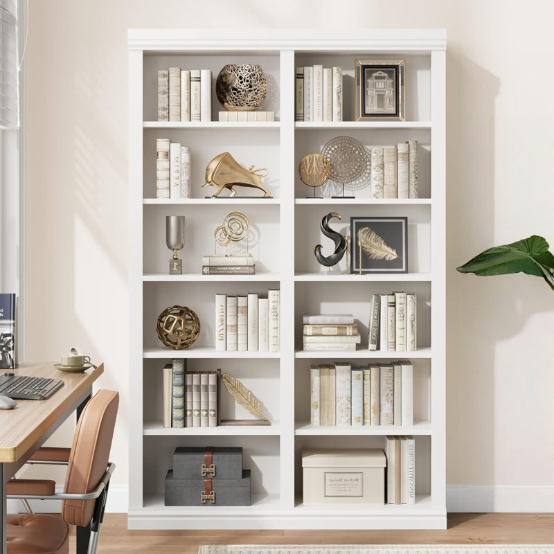 189.2cm H x 117.1cm W Standard Bookcase, White