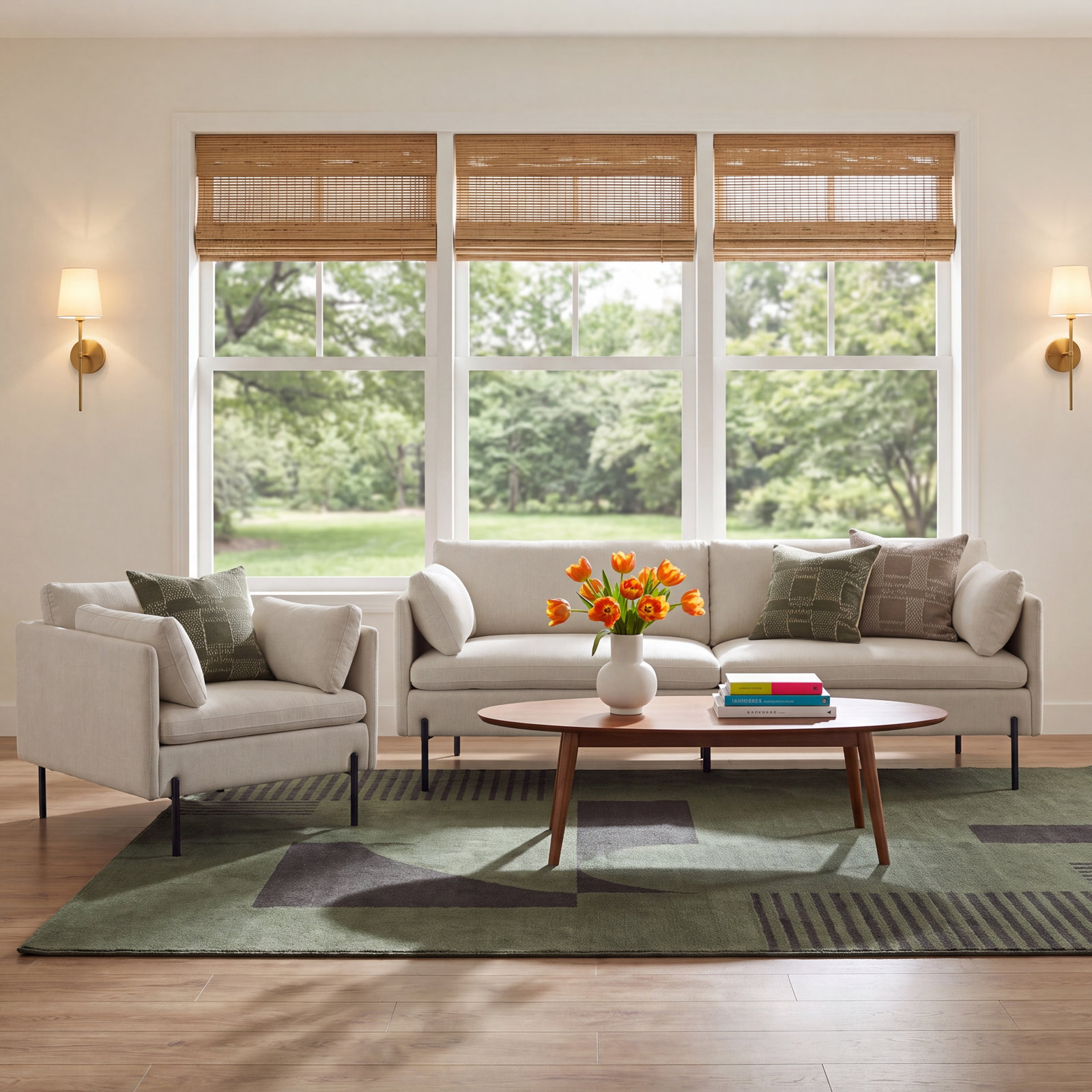 Moab 2-Piece Linen Living Room Set, Flanigan Cotton Linen