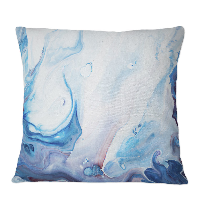 Coussin décoratif bleu clair et rose clair à imprimé moderne, 16 po x 16 po