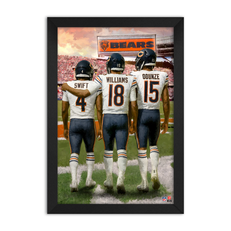 Affiche encadrée 3 joueurs des Bears de Chicago (NFL), format 14 x 20 pouces, NFL Chicago Bears