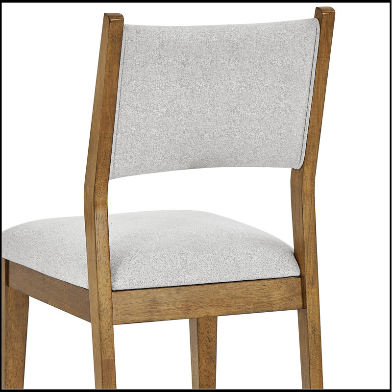 Ensemble de 2 chaises d'appoint en chêne noyer avec tissu gris clair Darla