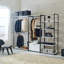 Armoire blanche avec structure en métal - capacité de rangement très profonde, durabilité thermolaquée, fabrication d'eau et de chaleur, surface anti-rayures, panneau E0, 2 fois plus épais, option de configuration modulaire