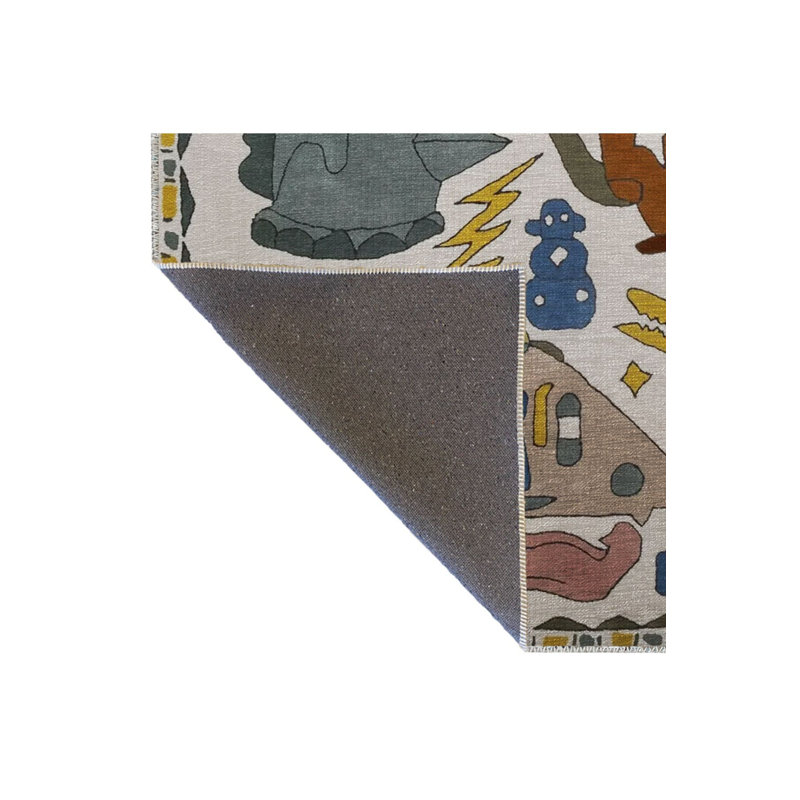 Tapis décoratif moderne multicolore lavable à la machine dans des tons clairs