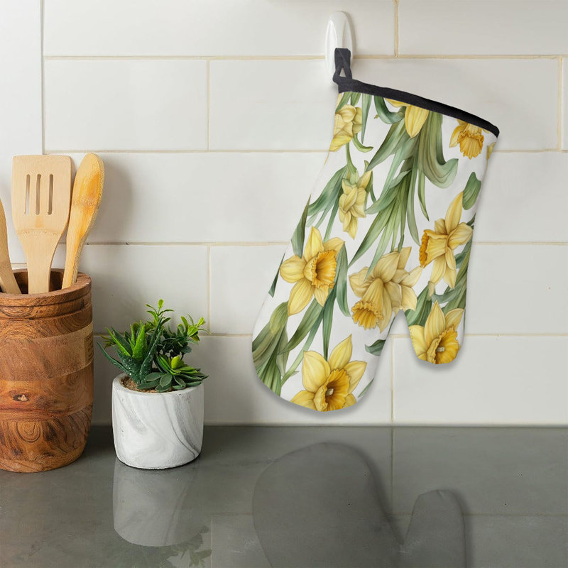Flora Loop Oven Mitt Cotton Twill