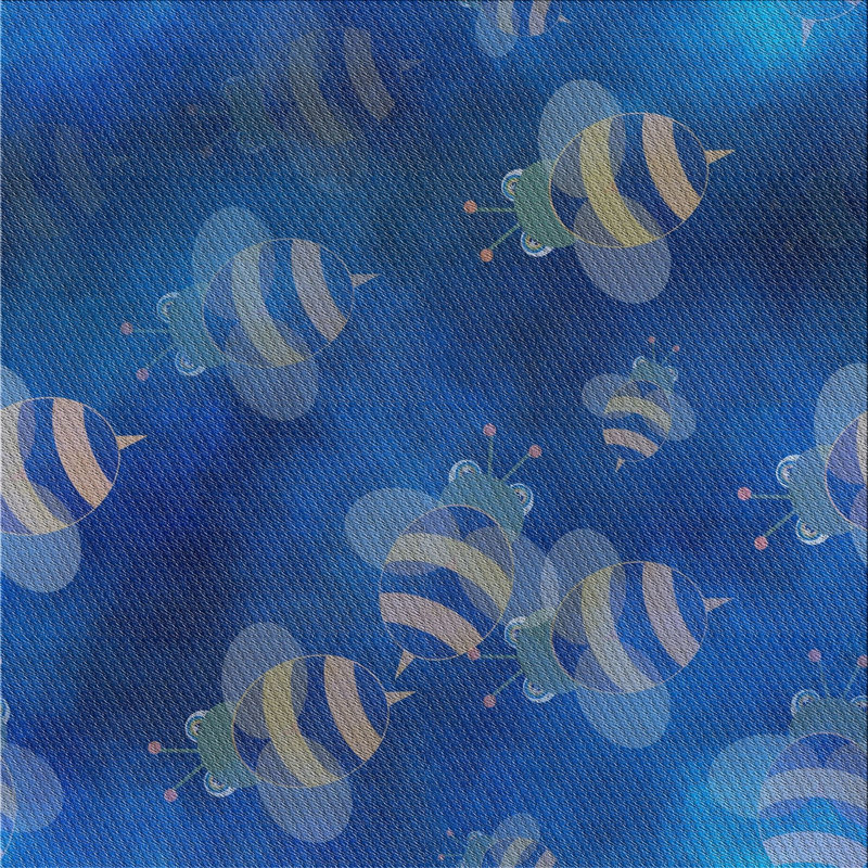 Tapis décoratif bleu Kavita, Carré 3 pi