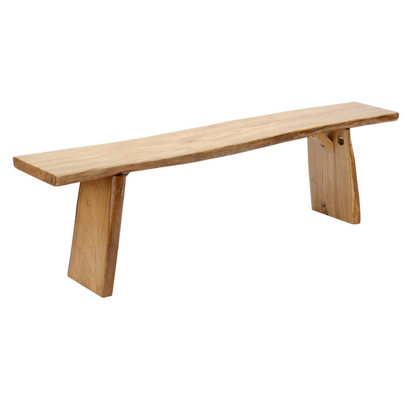 Banc en bois massif Kaster, H 18,1 po x l 63 po x P 10,6 po