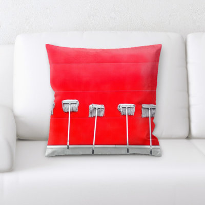 Lamar Red Throw Pillow