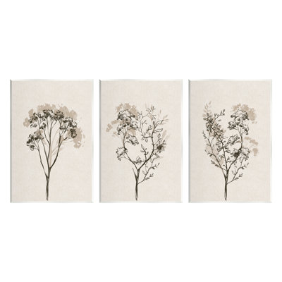 «Stupell Industries Beige Cottage Cottage», ensemble de 3 toiles murales par Ros Ruseva