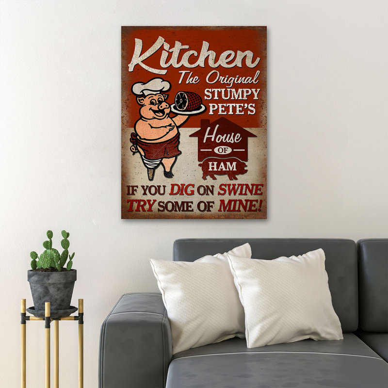 A Pig Chef - If You Dig On Swine - Reproduction d'art graphique sur toile tendue 1 pièce, H 36 po x l 24 po x P 2 po