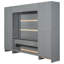 Lit avec rabat latéral gris - Maximisez votre espace de rangement pour garde-robe et tiroir pour grand lit-1231267031