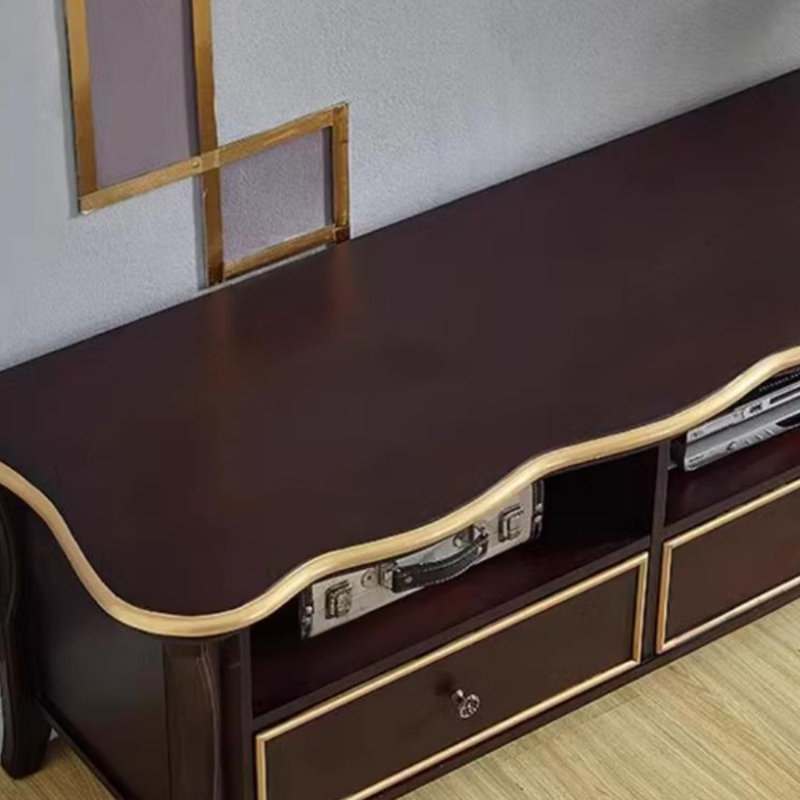 Meuble télé en bois massif rétro au design classique