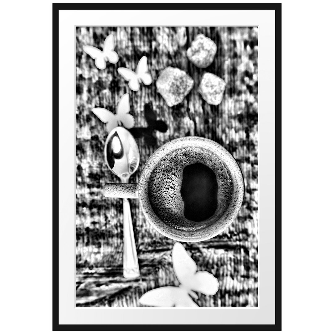 Gerahmtes Poster Espresso Tasse Kaffee