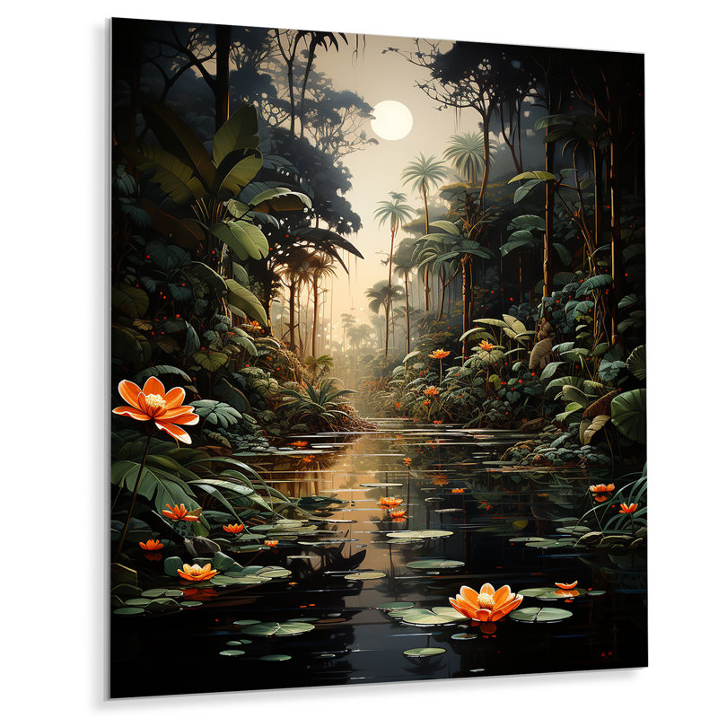 Jungle of Amazonian Dream 2 - Art mural en métal Jungle, H 32 po x l 24 po x P 1 po