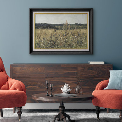 Rustic Countryside " IDEA4WALL Premium Framed Wall Art Rustic Wildflower Country Landscape Nature Wilderness Illustrations Fine Art Farmhouse Floral Botanical For Living Room, Bedroom, Office "
