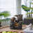 8.5x5.1x13.6" Decorative 4 Tier Broken Pot Water Fountain with LED Light, Brown