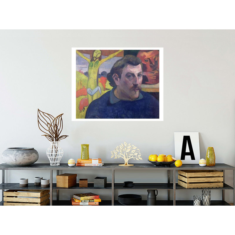 Autoportrait avec le Christ jaune par Paul Gauguin - Impression giclée, H 32 po x l 40 po