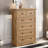 Dalraj Farmhouse Dresser with 6 Drawers and Metal Handles