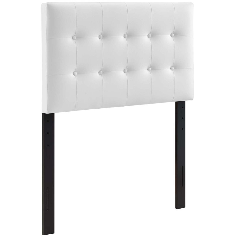Modway Emily Upholstered Vinyl Headboard, White, Twin