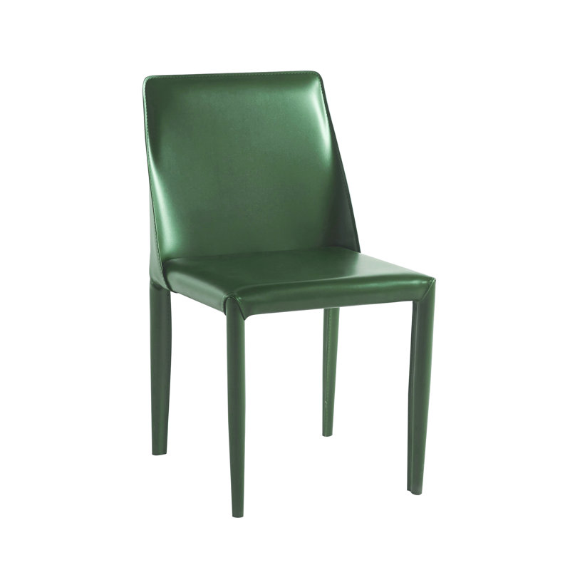 Chaise rembourrée en cuir Rebbeca Bridle, Vert