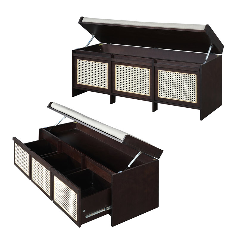 Banc de rangement pour hall d'entrée Vintage - 48 po, Espresso