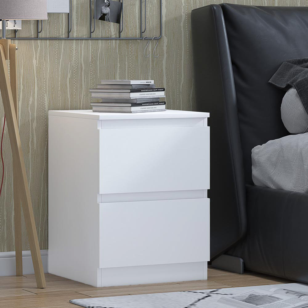 Zipcode Design Carlton 2 Drawer Bedside Table Nightstand: Matt Finish. Scratch Resistant. Handleless Design. & Reviews | Wayfair.co.uk