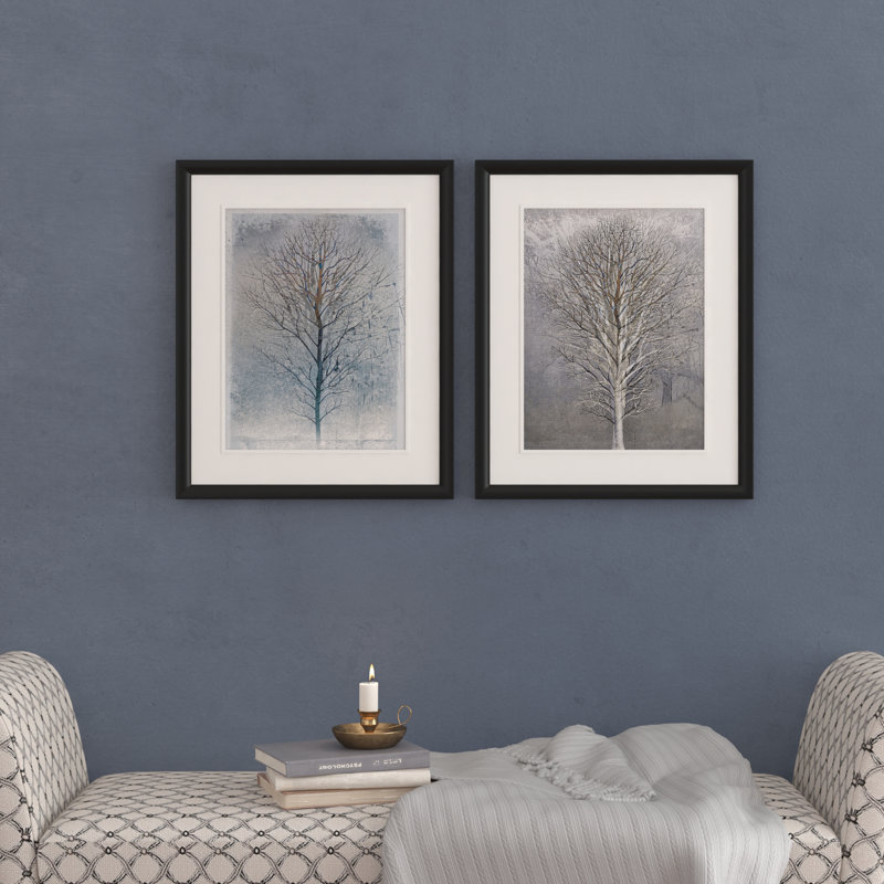 " Silver Tree " 2 - Pieces, Black Framed