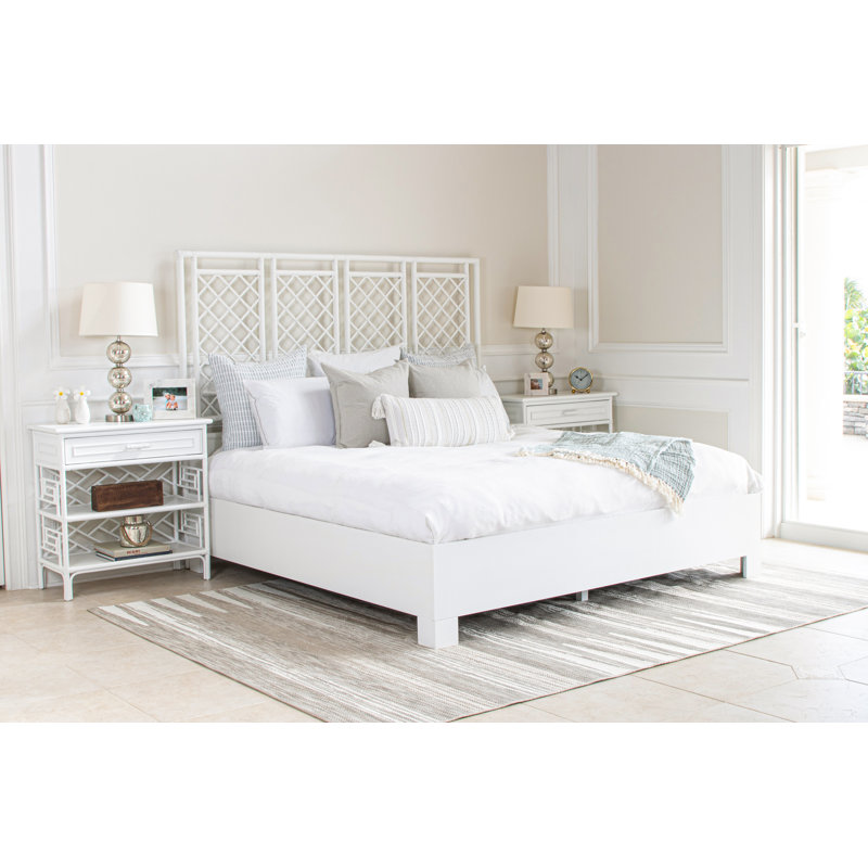 Low Profile Standard Bed, White, Queen
