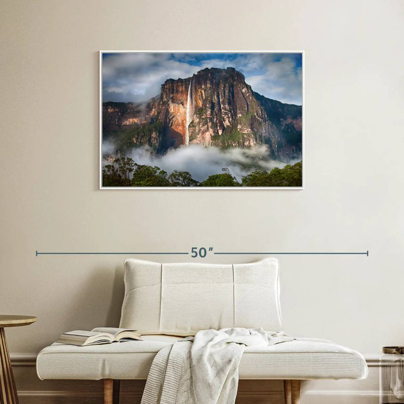 Angel Falls, Floating Frame White, 37" X 25"
