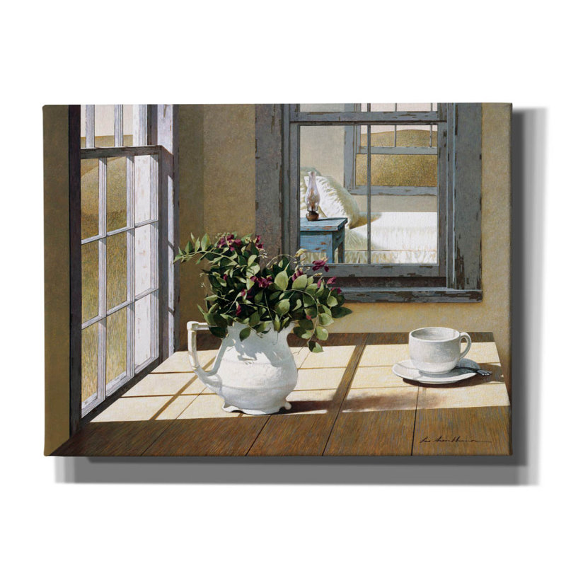 " Morning Coffee " by Zhen-Huan Lu, 12" H x 16" W x 0.75" D