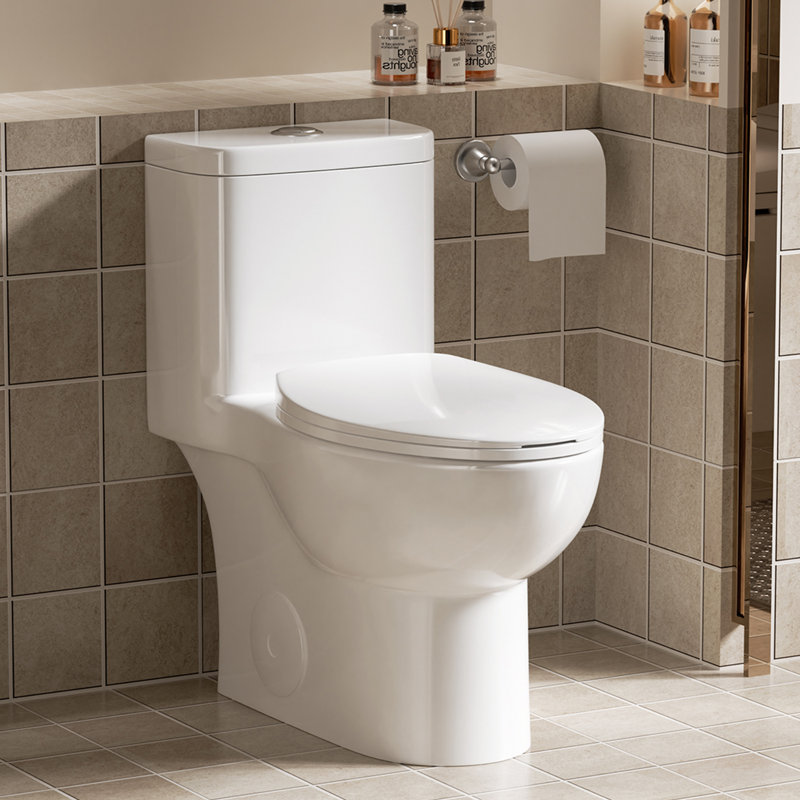 Toilette à double chasse 1,1 / 1,6 GPF avec siphonic S-Trap, Blanc