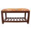 Banc de rangement rembourré avec tablettes