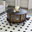 Table basse ronde avec rangement à trois portes-719853551