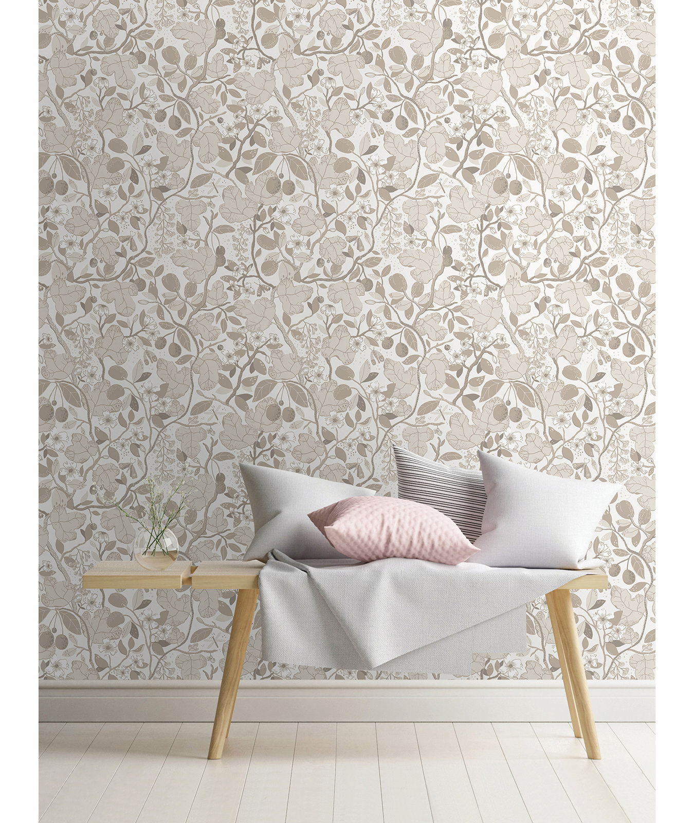 Wesler Floral Wallpaper, Beige