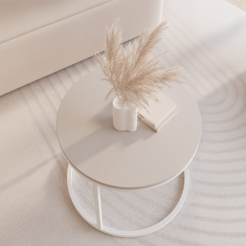 Coffee Table with Storage, White, Cashmere, 42 cm H x 50 cm L x 50 cm W