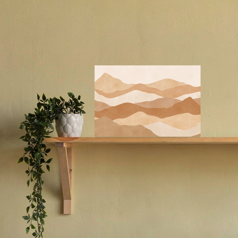 «Desert Mountains», impression d'art mural abstrait paysage minimaliste moderne, 16" H x 24" W
