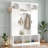 Modern Hall Tree With Adjustable Shelves, Side Cabinets, Top Compartments And Hooks-1385319425