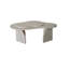Table basse élégante, couleur travertin, 41,3 x 13,8 x 25,6 pouces | 100% panneau de particules enduit de mélamine, épaisseur: 0,7 pouce | Bande de chant en PVC | Élégant beige uni avec motif en marbre abstrait pour les salons modernes-1825622225-1825622216