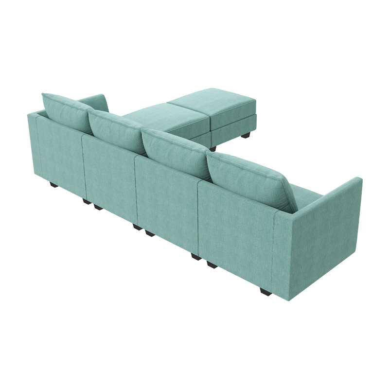 Canapé modulaire rembourré en U Tremee, Polyester bleu
