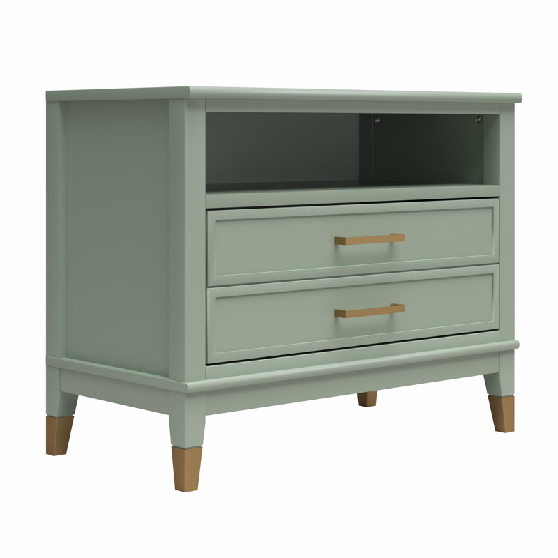 Wespi 1 Drawer Bedside Table, Green
