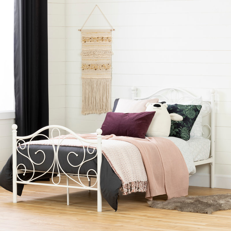 Lit plateforme Malissa, Blanc, Double