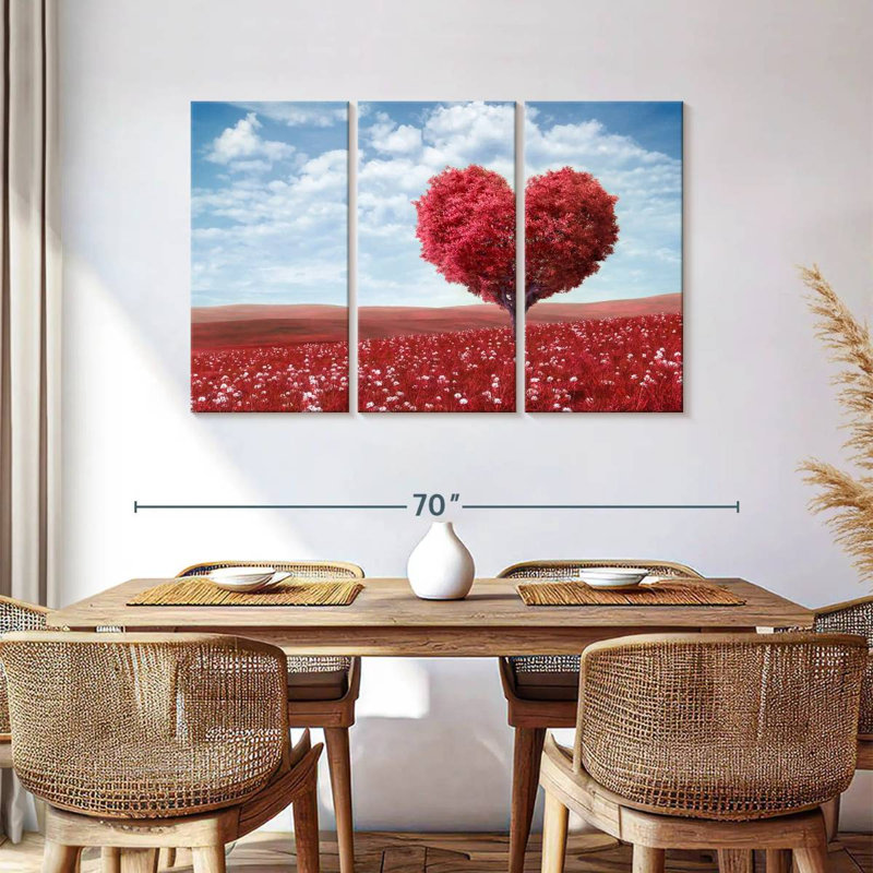 Harnek Red Tree Heart, 36" H x 57" W